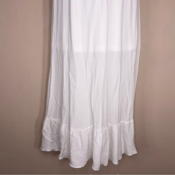 Juniors Large White Boho Dress Embroidered Accent Womens Lace Top Ruffle Boho - Picture 9 of 16